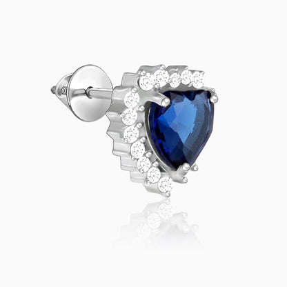 Silver Heart Of The Ocean Studs