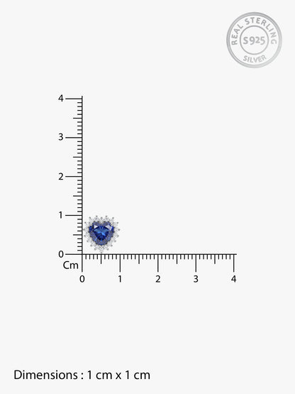 Silver Heart Of The Ocean Studs