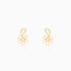 Golden White Floral Damsel Earrings