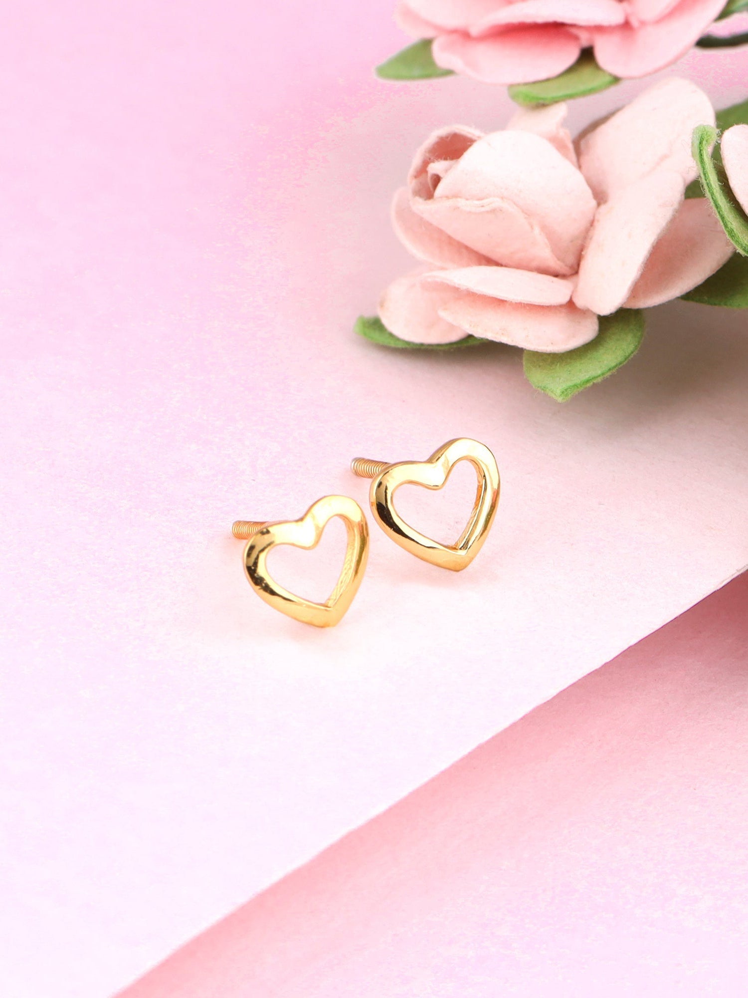 Golden Charming Love Studs