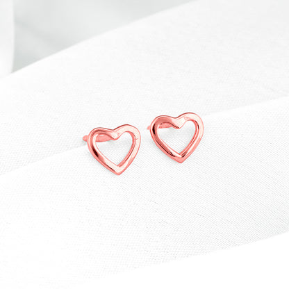 Rose Gold Charming Love Studs