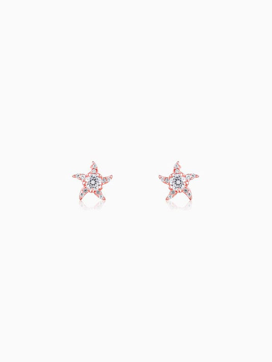 Rose Gold Starfish Earrings