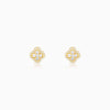 Golden Pansy Flower Earrings