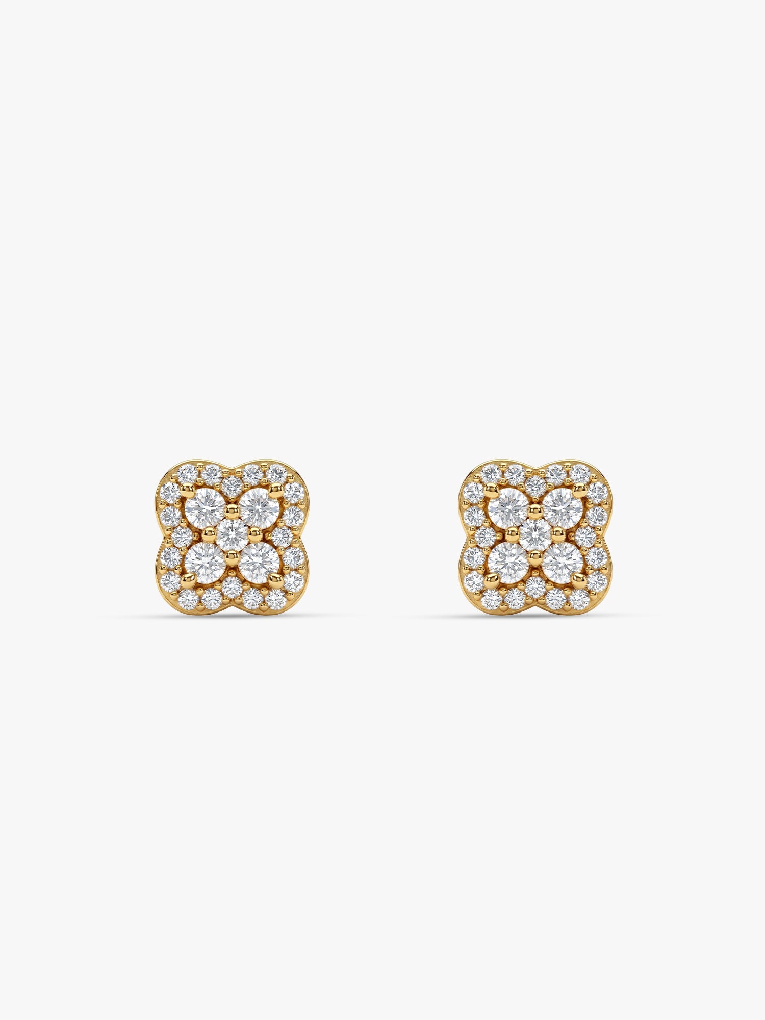 Golden Pansy Flower Earrings