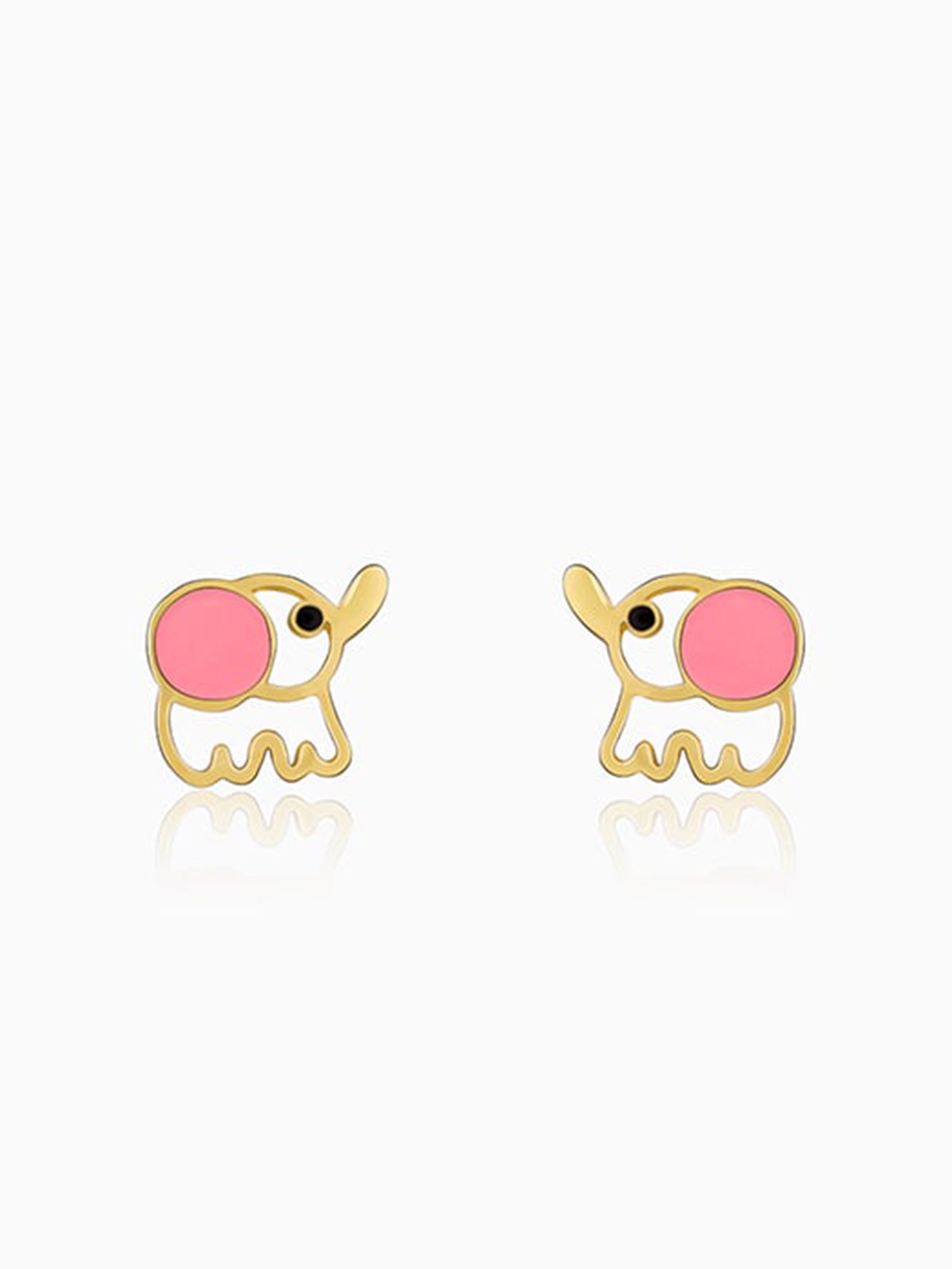 Golden Baby Elephant Kids Earrings (4-12 yrs)