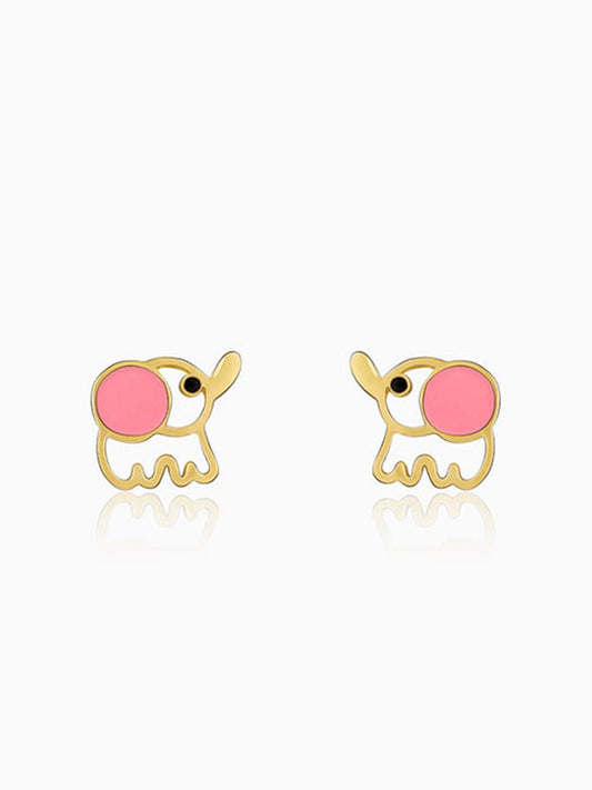 Golden Baby Elephant Kids Earrings (4-12 yrs)