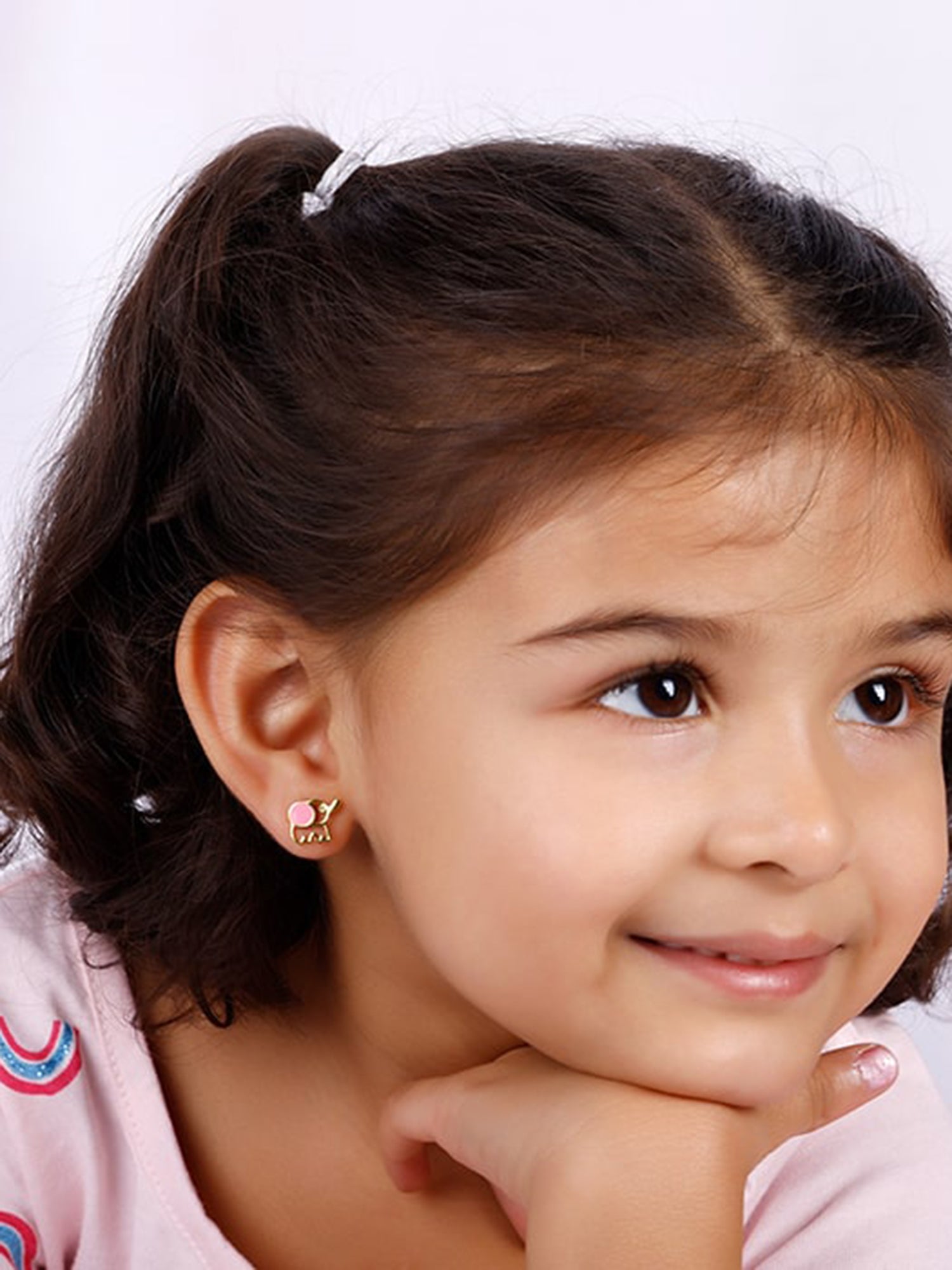 Golden Baby Elephant Kids Earrings (4-12 yrs)