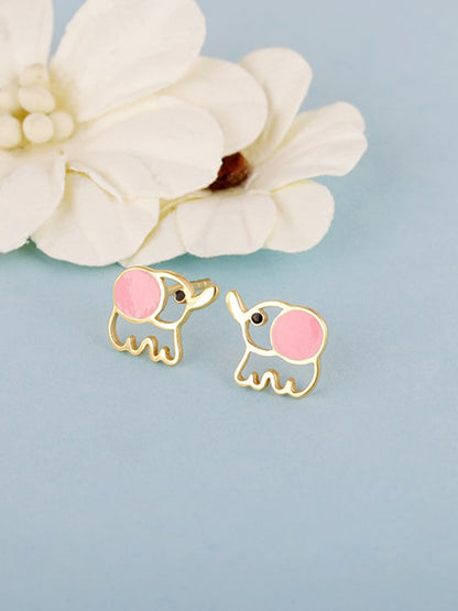 Golden Baby Elephant Kids Earrings (4-12 yrs)
