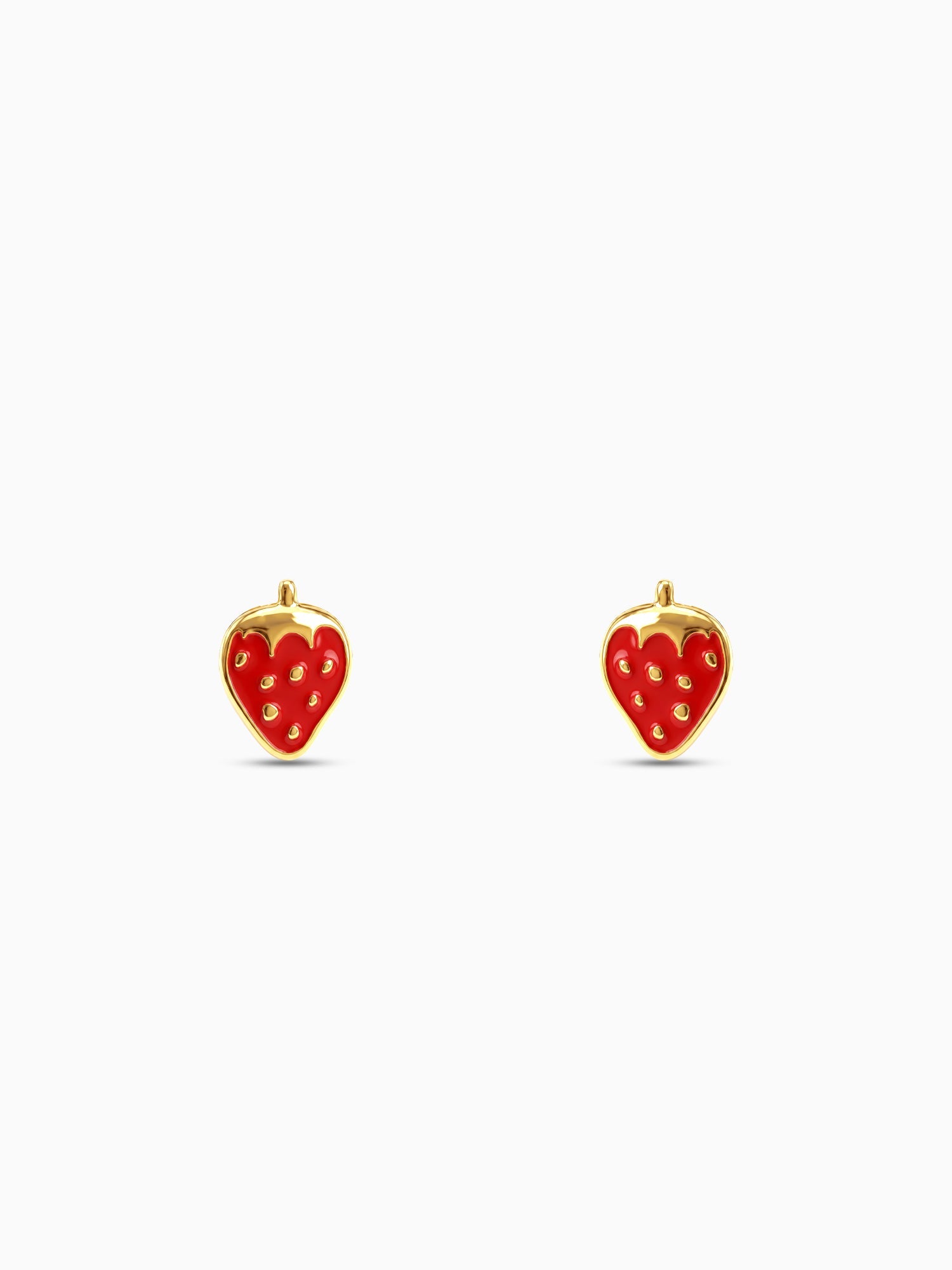 Golden Cute Strawberry Kids Earrings (4-12 yrs)