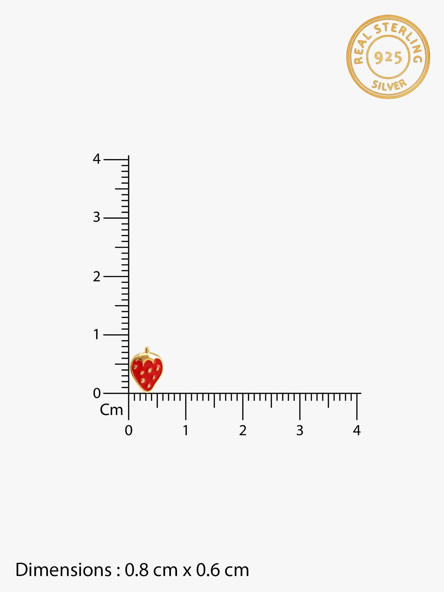 Golden Cute Strawberry Kids Earrings (4-12 yrs)