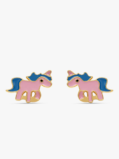 Golden Pie Unicorn Kids Earrings (4-12 yrs)