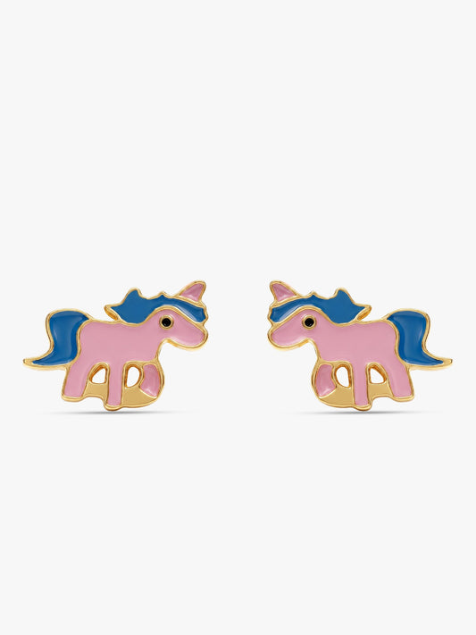 Golden Pie Unicorn Kids Earrings (4-12 yrs)