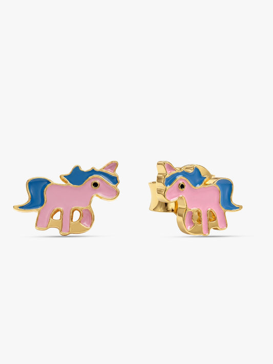 Golden Pie Unicorn Kids Earrings (4-12 yrs)