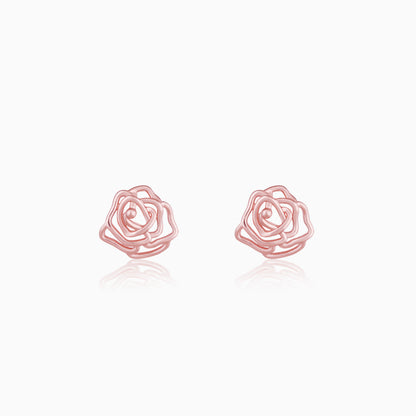 Rose Gold Bed Of Roses Studs