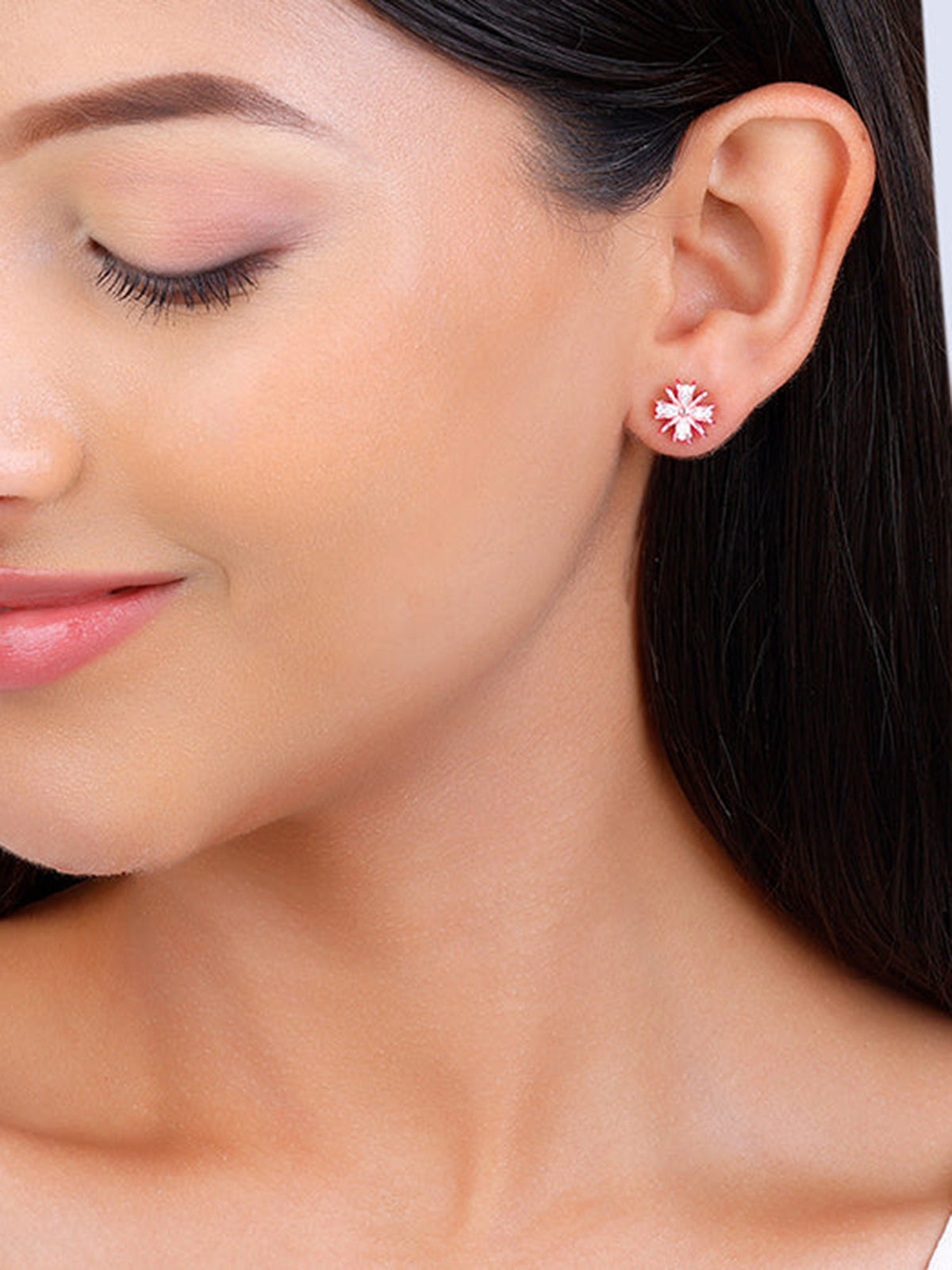 Rose Gold Floral Dreams Studs