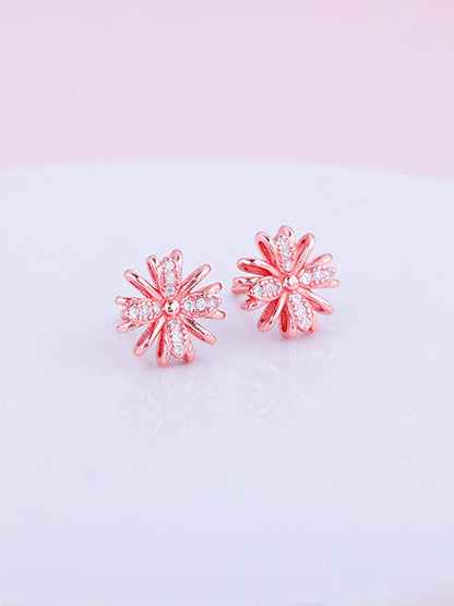 Rose Gold Floral Dreams Studs
