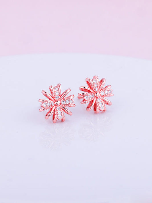 Rose Gold Floral Dreams Studs