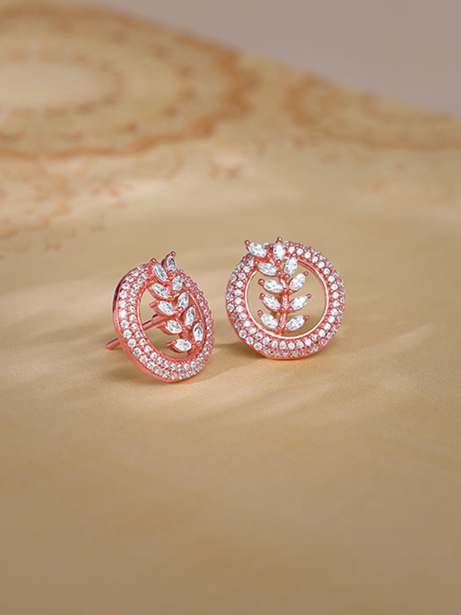Rose Gold Lush Leaf Earrings