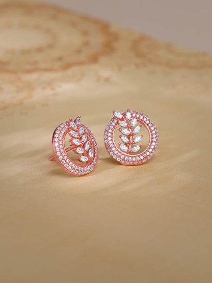 Rose Gold Lush Leaf Earrings