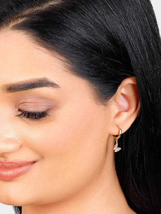 Golden Fluttering Butterfly Earrings