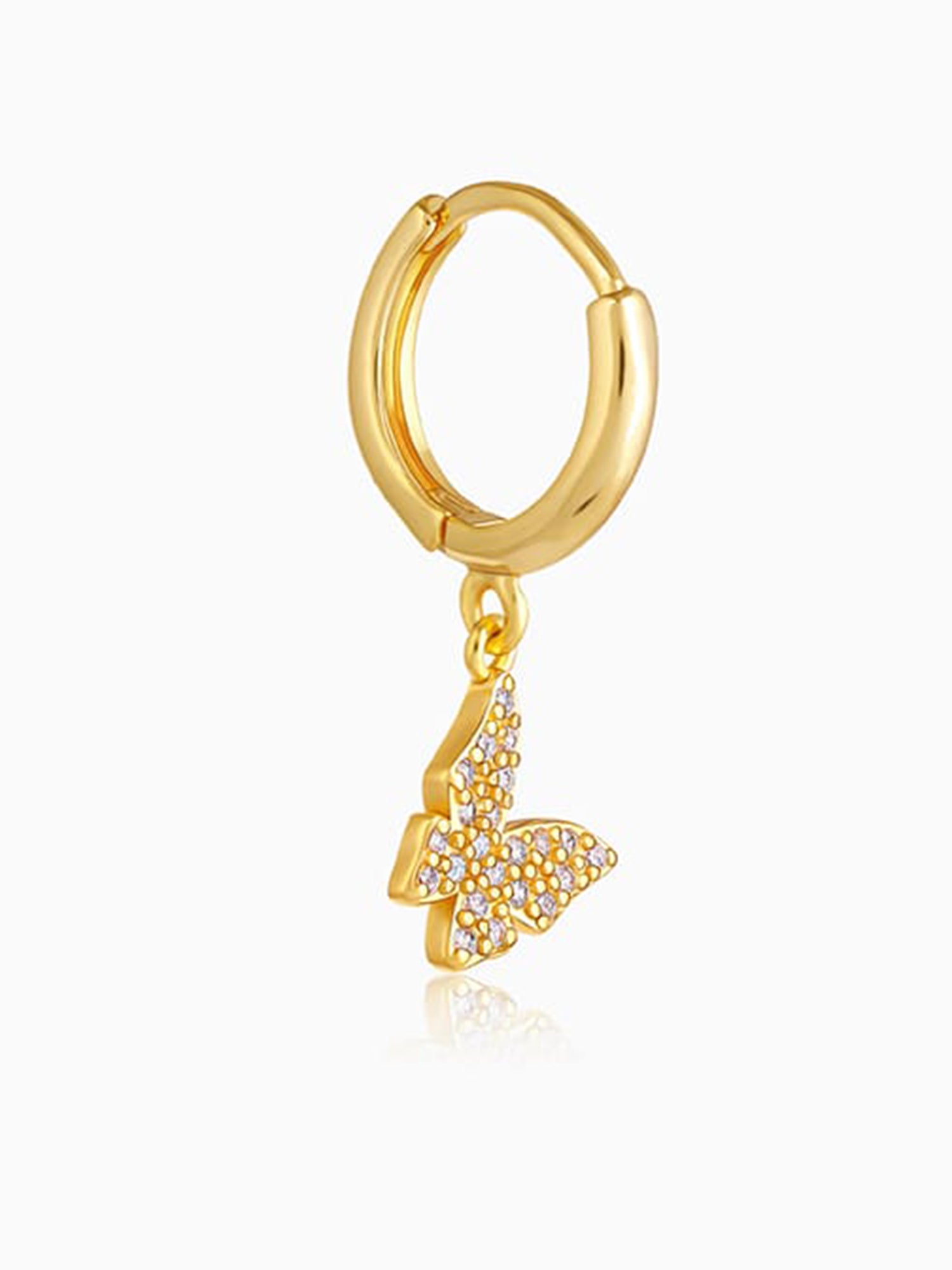 Golden Fluttering Butterfly Earrings