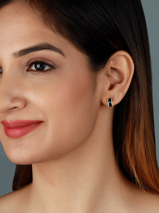 Golden Classic Dusk Huggies Earrings