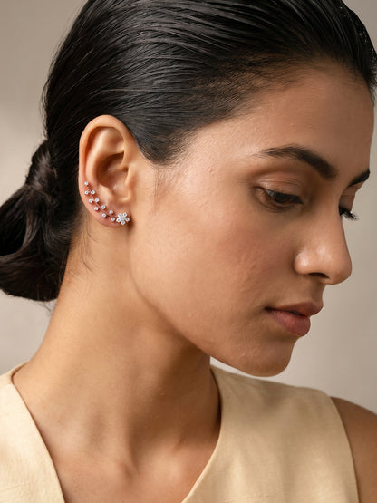 Rose Gold Floral Branch Ear Cuffs