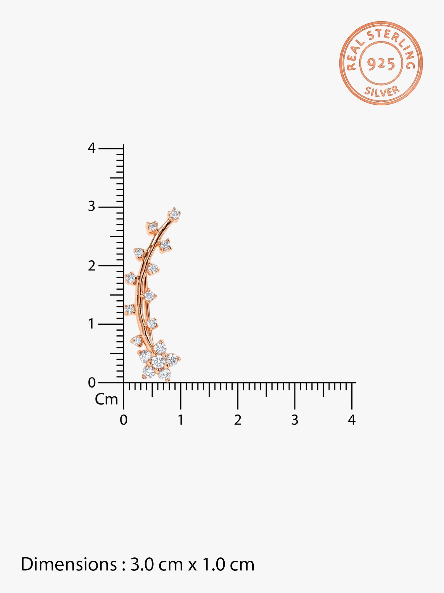 Rose Gold Floral Branch Ear Cuffs