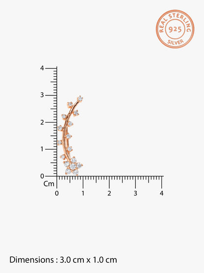Rose Gold Floral Branch Ear Cuffs