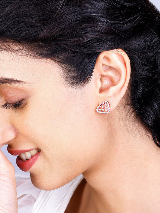 Rose Gold Set-Square Earrings