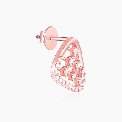 Rose Gold Set-Square Earrings