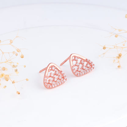 Rose Gold Set-Square Earrings