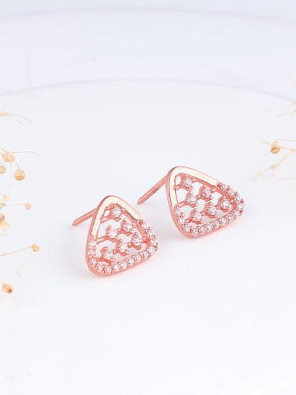 Rose Gold Set-Square Earrings