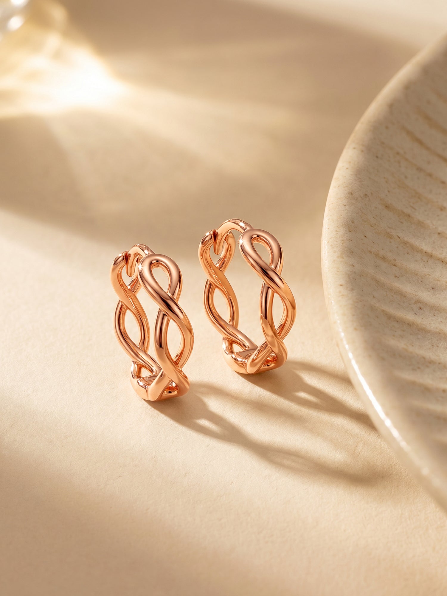 Rose Gold Infinite Loop Earrings