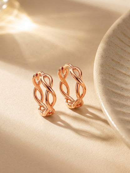 Rose Gold Infinite Loop Earrings