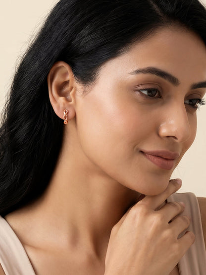 Rose Gold Infinite Loop Earrings