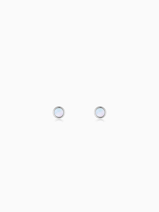 Silver Full Moon Studs