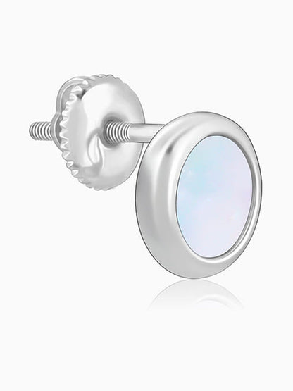 Silver Full Moon Studs