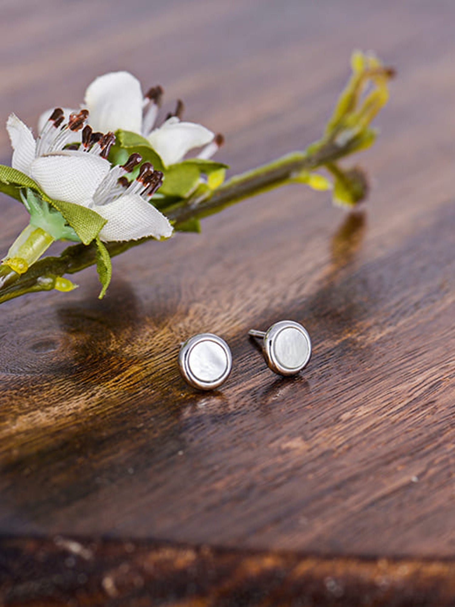 Silver Full Moon Studs