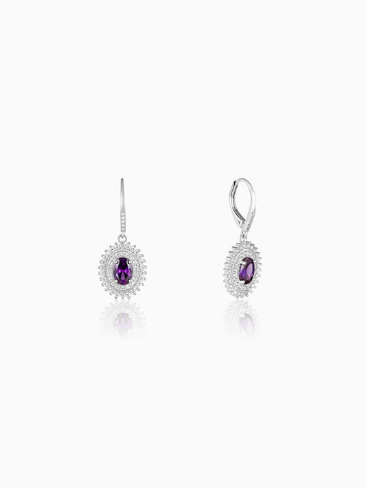 Silver Shining Crescent Earrings