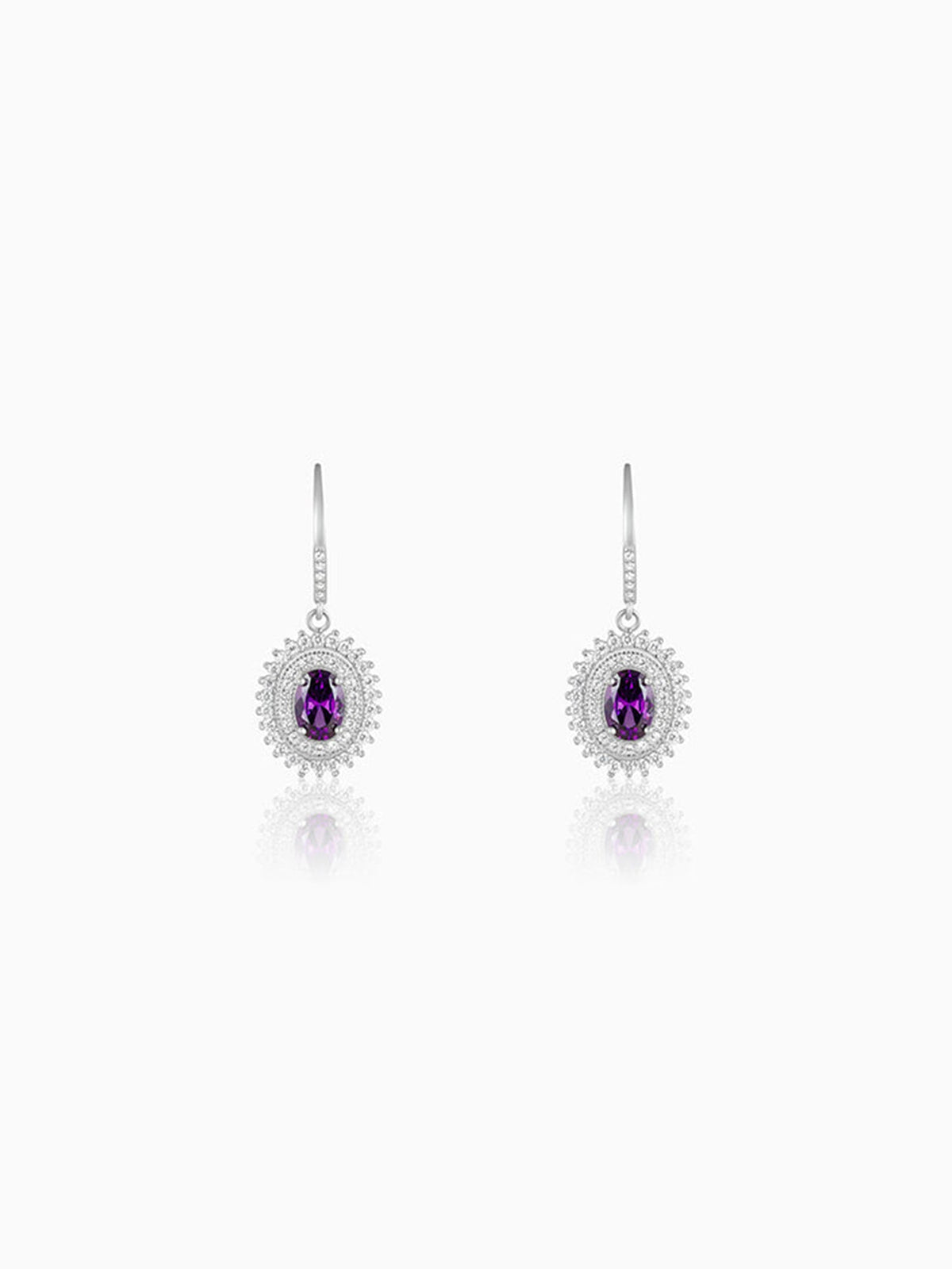 Silver Shining Crescent Earrings