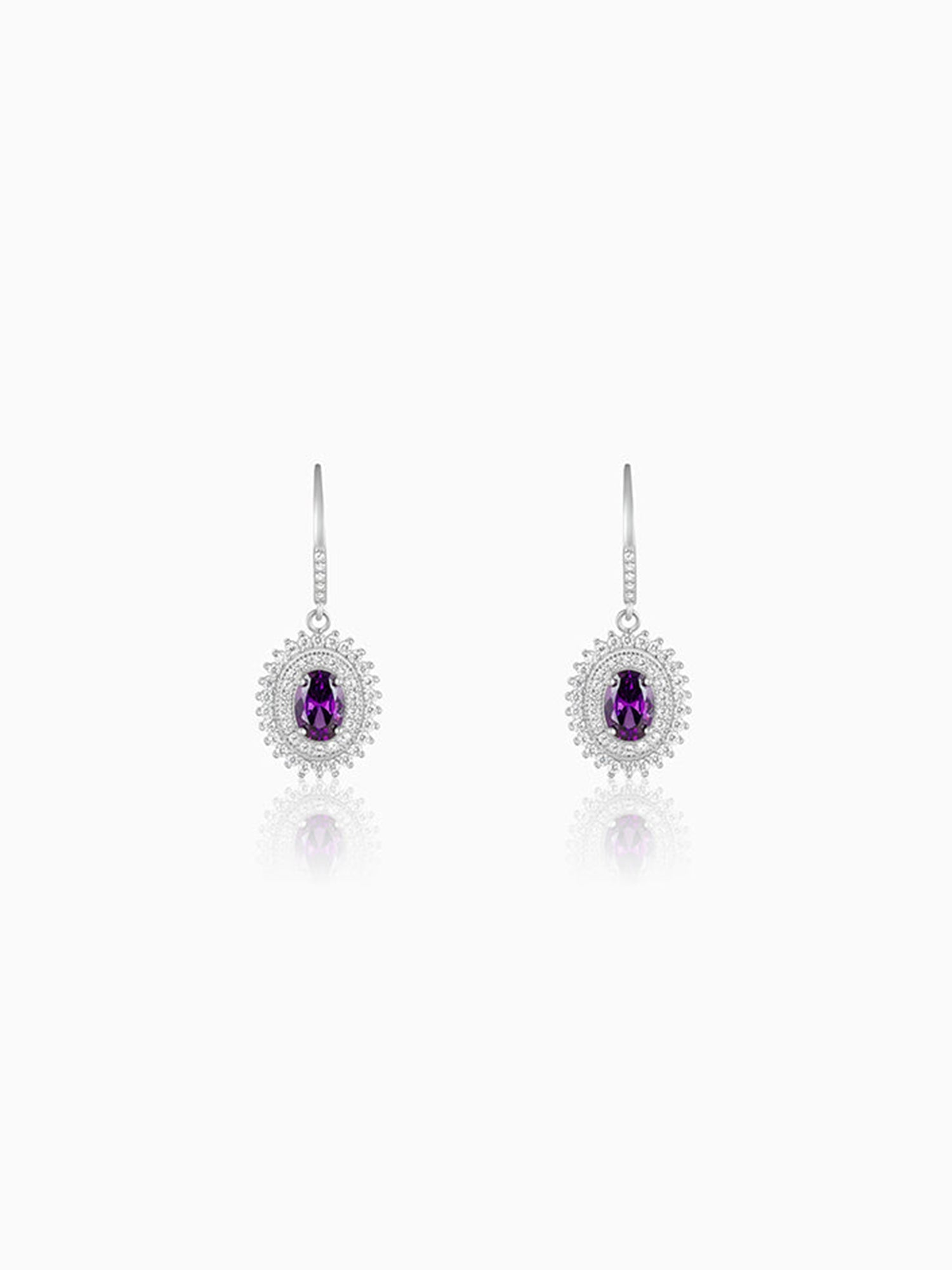 Silver Shining Crescent Earrings