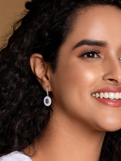 Silver Shining Crescent Earrings