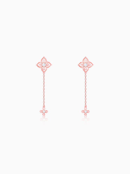 Rose Gold Artsy Floral Danglers