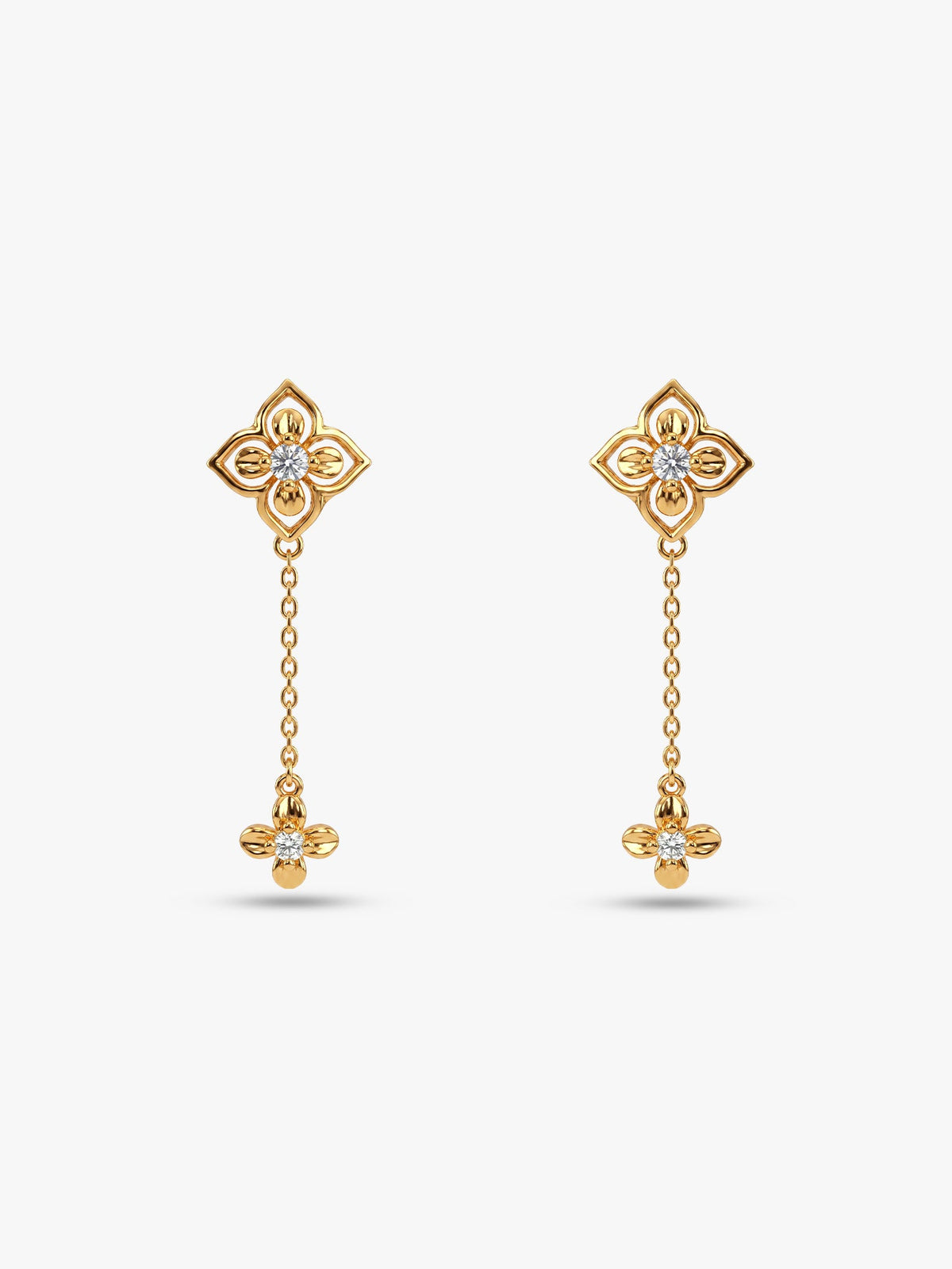 Golden Artsy Floral Earrings