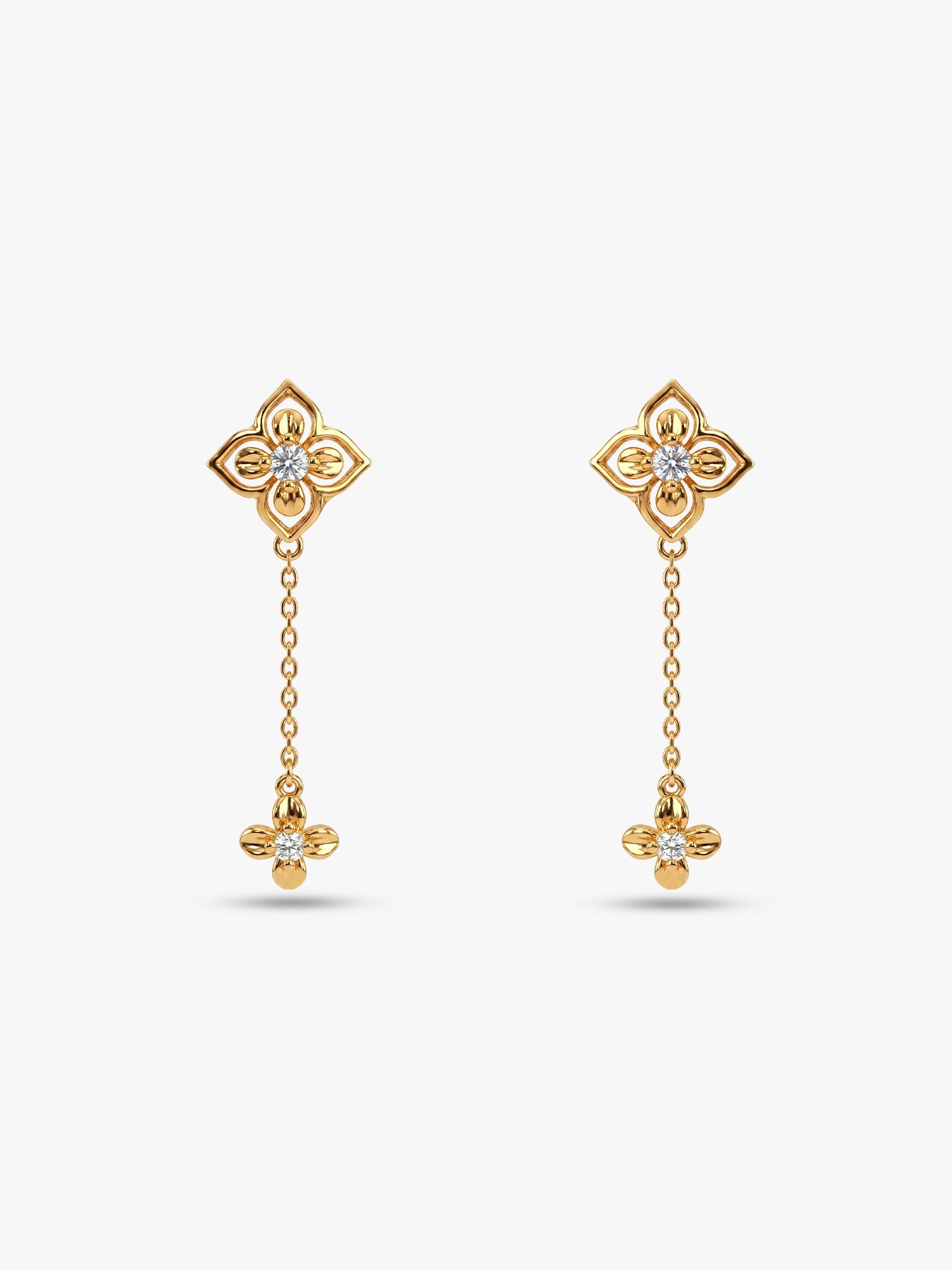 Golden Artsy Floral Earrings