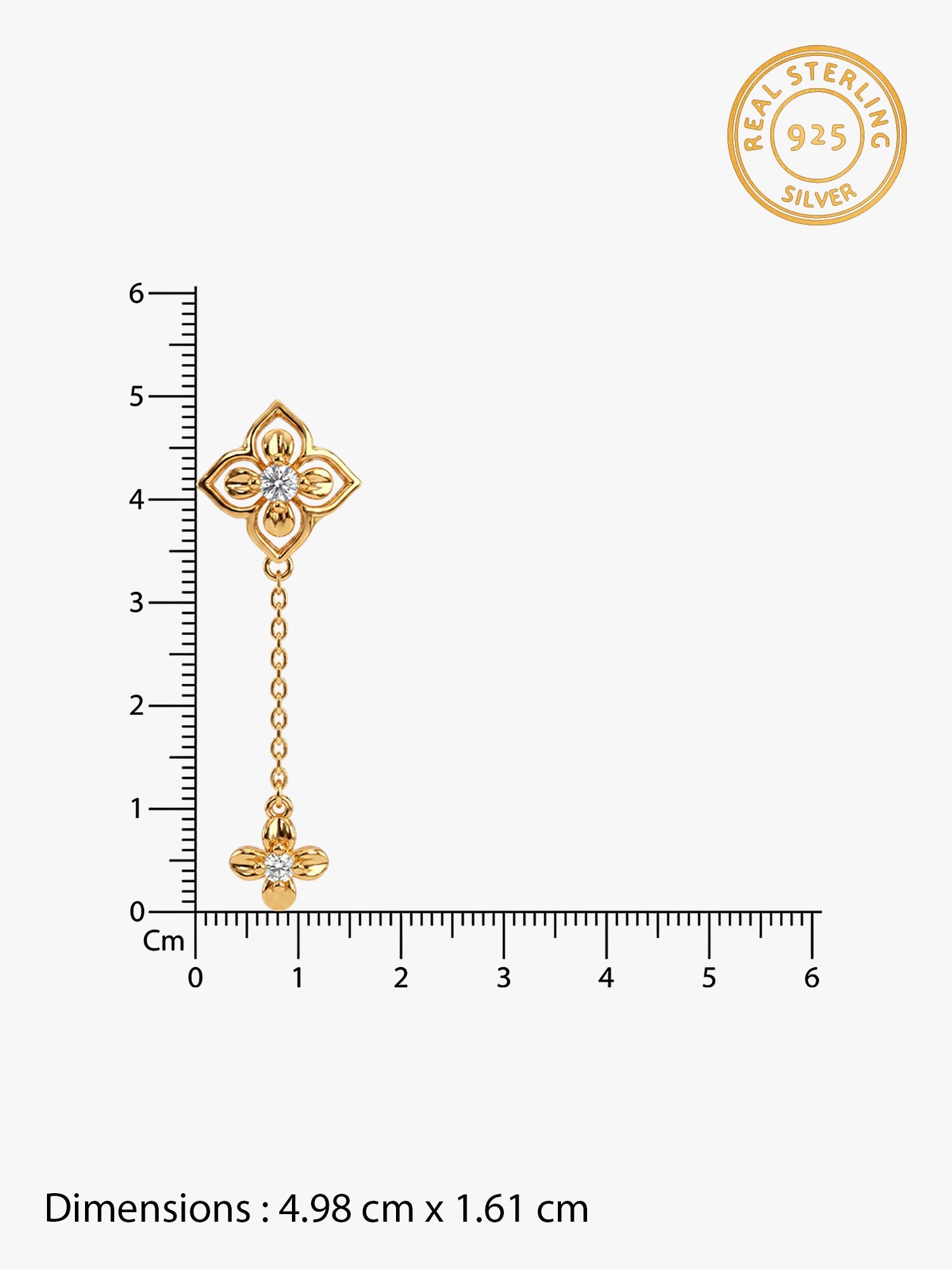 Golden Artsy Floral Earrings