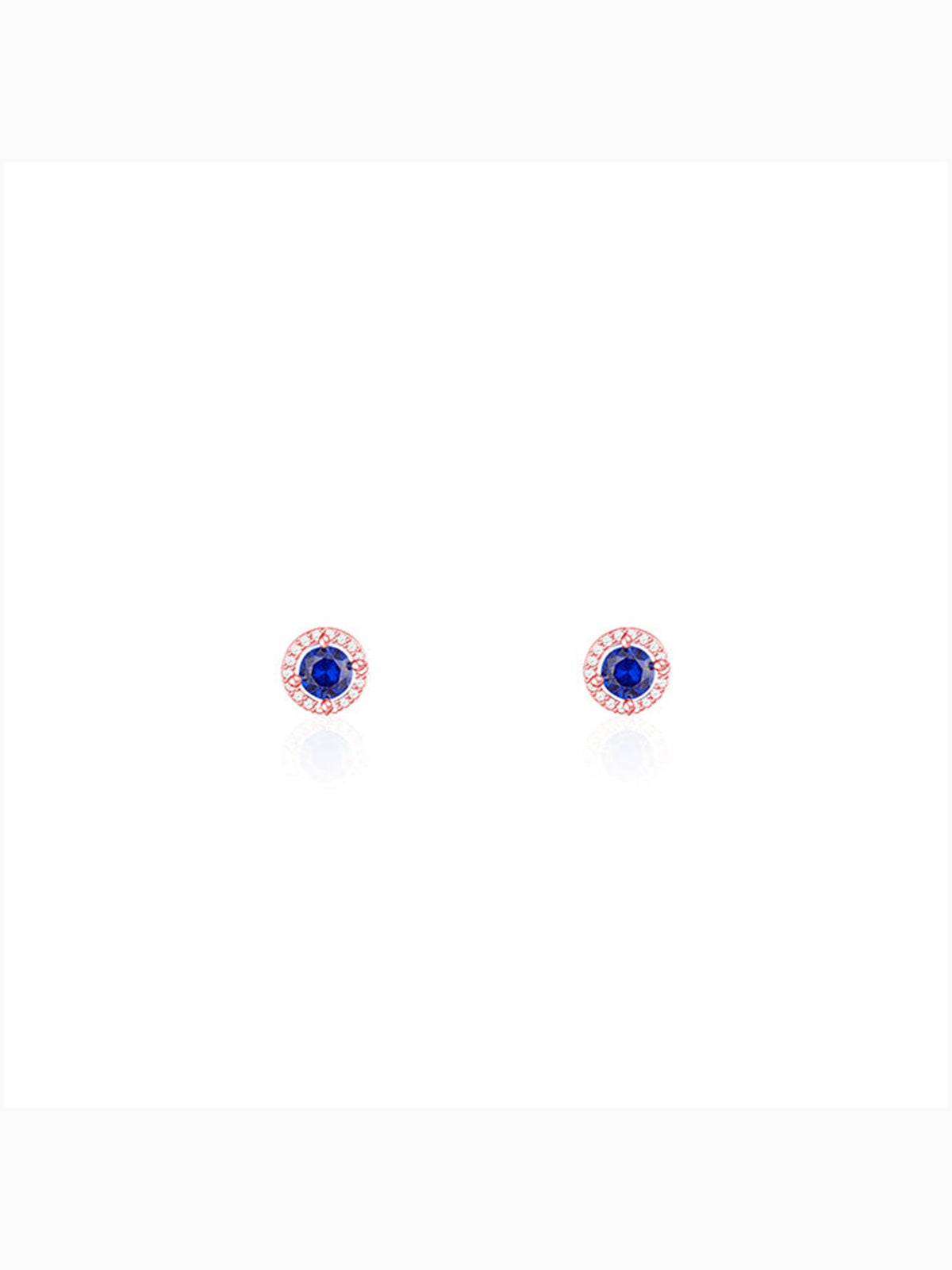 Rose Gold Blue Velvet Studs