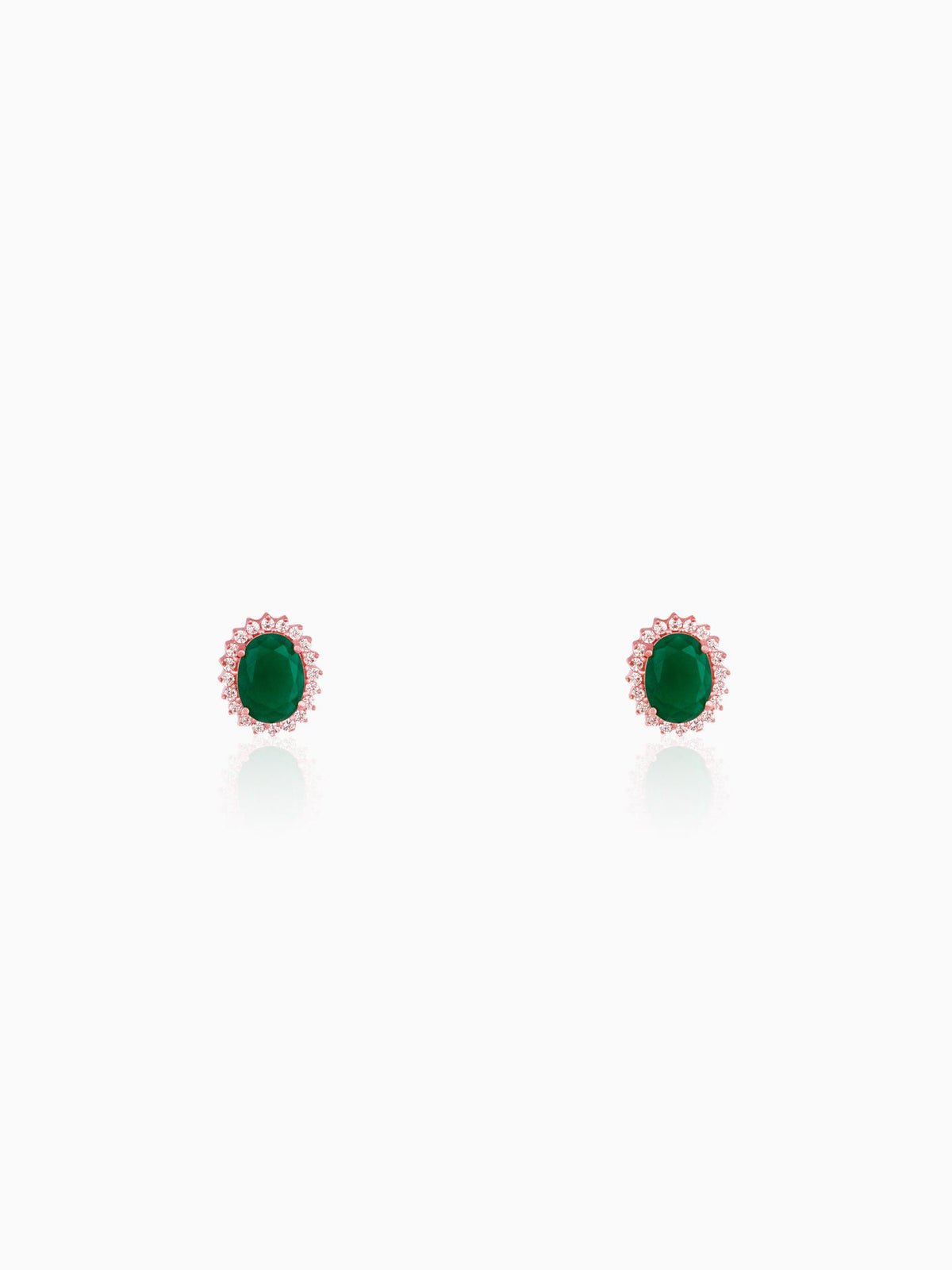 Rose Gold Evergreen Halo Studs
