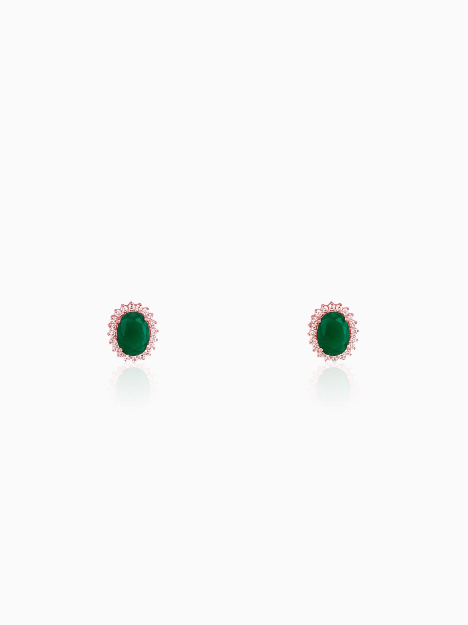Rose Gold Evergreen Halo Studs